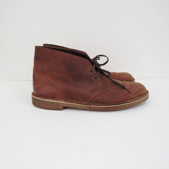 Clarks Mens Size 10M Bushacre Chukka Chestnut Brown Leather Classic Boots - Picture 15 of 15